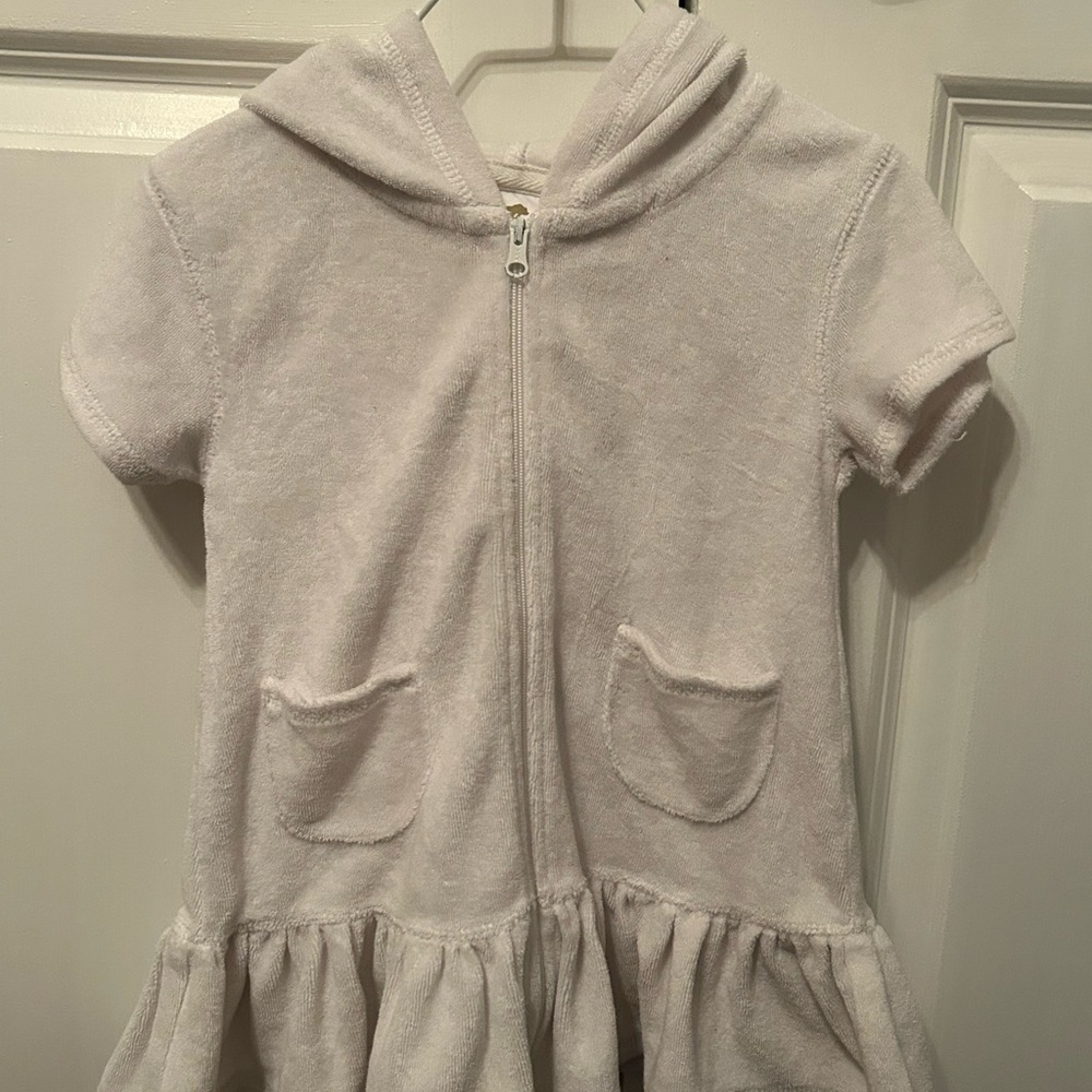 Tucker + Tate Cream Hooded Zip-Up Swim Cover-Up